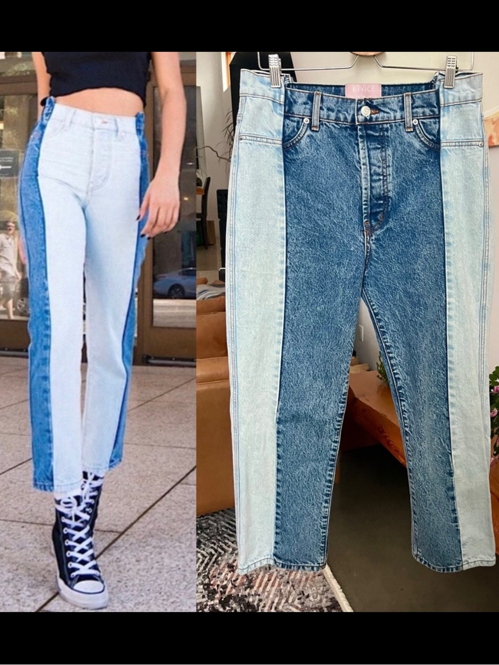Revice Two-Tone High Rise Denim